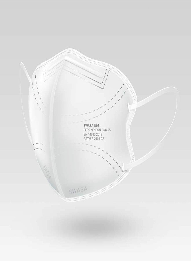 SWASA® N95 Mask FFP2 - PM 0.3 μm | Reusable N95 Mask Without Valve (White Color, Pack of 10) - Image 4